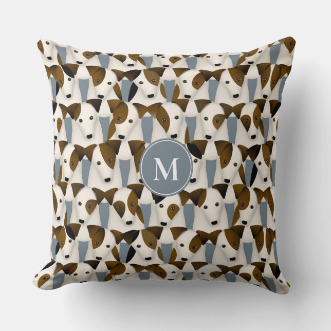 Almofada O padrão de cães de Parson Jack Russell Terriers (Frente)