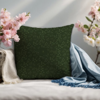 Almofada O padrão verde deixa um monograma