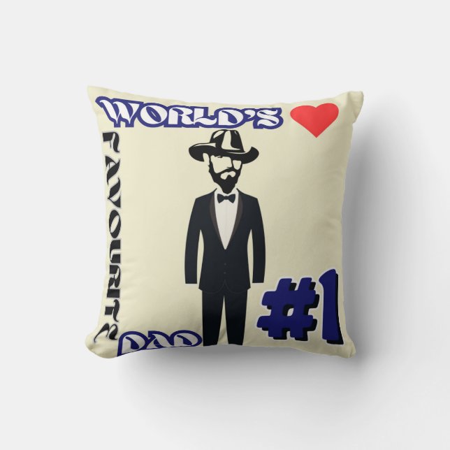 Almofada O Pai favorito do mundo no 1 Travesseiro decorativ (Frente)