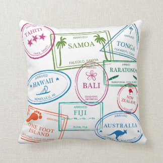 Almofada O passaporte tropical carimba 20 x 20" travesseiro