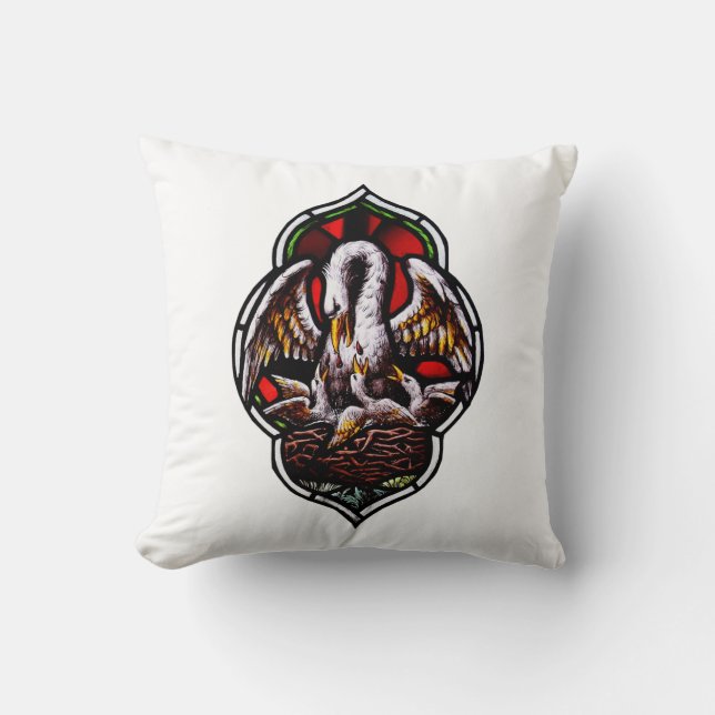 Almofada O Pelicano como símbolo cristão (Frente)