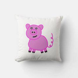 Almofada O Porquinho Rosa de Cauda Longa Fofinho