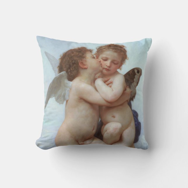 Almofada O primeiro beijo, amor e psyche, Bouguereau (Frente)