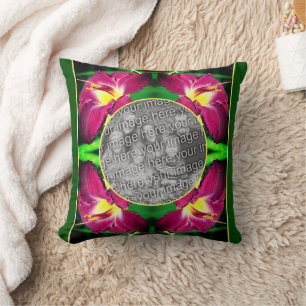 Almofada O Quadro de Flores Diurno Cria a Sua Foto