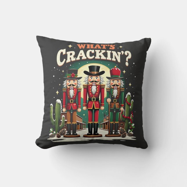 Almofada O Que Está Rachando No Quebra-Nozes Cacto De Natal (Frente)
