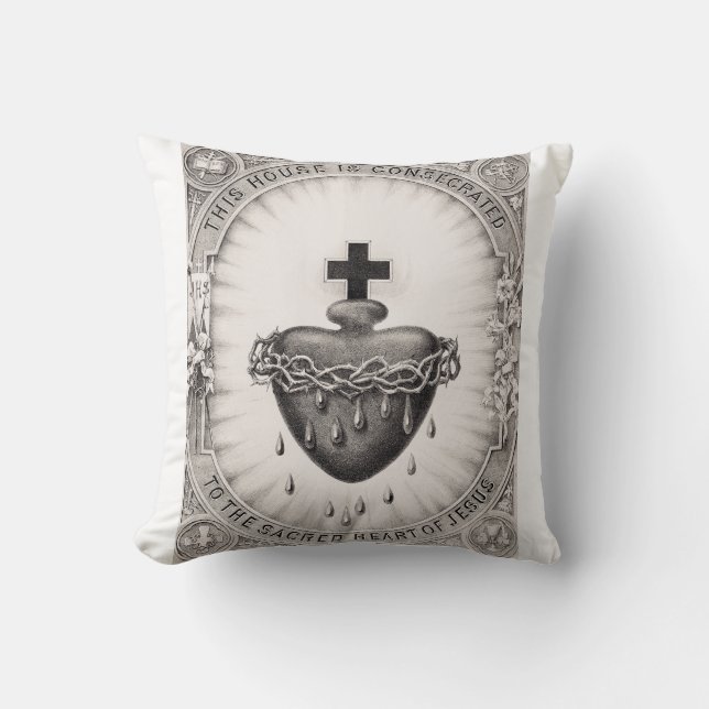 Almofada O Sagrado Coração de Jesus Símbolo Divino (Frente)
