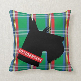Almofada O Scottish Terrier da xadrez personalizou o