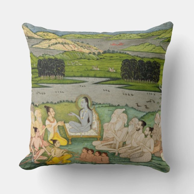 Almofada O Shuku prudente Deva que endereça o rei Parikshit (Frente)