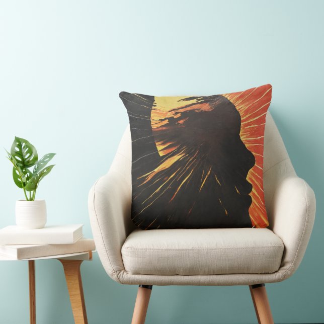 Almofada O Sol em Mudança | Arte Metafísica da Face (Cadeira)