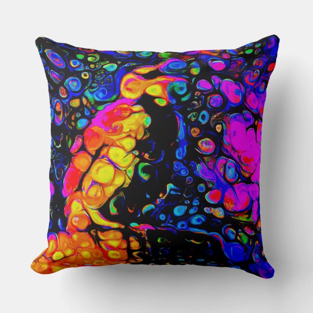 Almofada O Solitário Pássaro 4: Estilo de Arte Líquida (Frente)