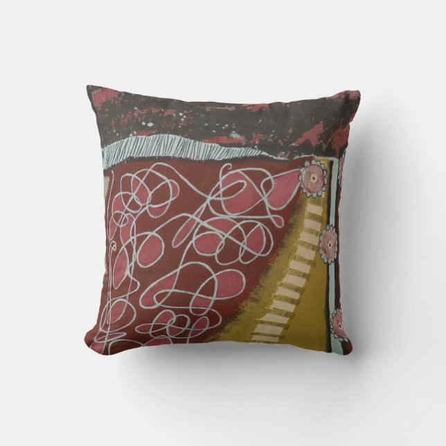 Almofada O travesseiro, 16" X 16", coisas obtem pintura (Frente)