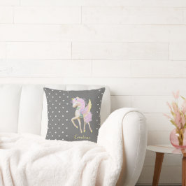 Almofada O Travesseiro decorativo apresenta um unicórnio fo