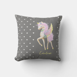 Almofada O Travesseiro decorativo apresenta um unicórnio fo