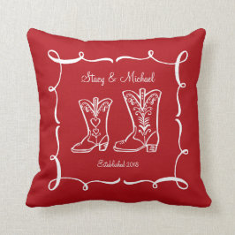 Almofada O travesseiro decorativo do casal das botas de