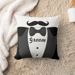 Almofada O Travesseiro do bigode Tuxedo preto do Groom