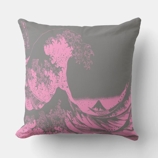 Almofada O Travesseiro Wave do Excelente rosa e Cinza (Frente)