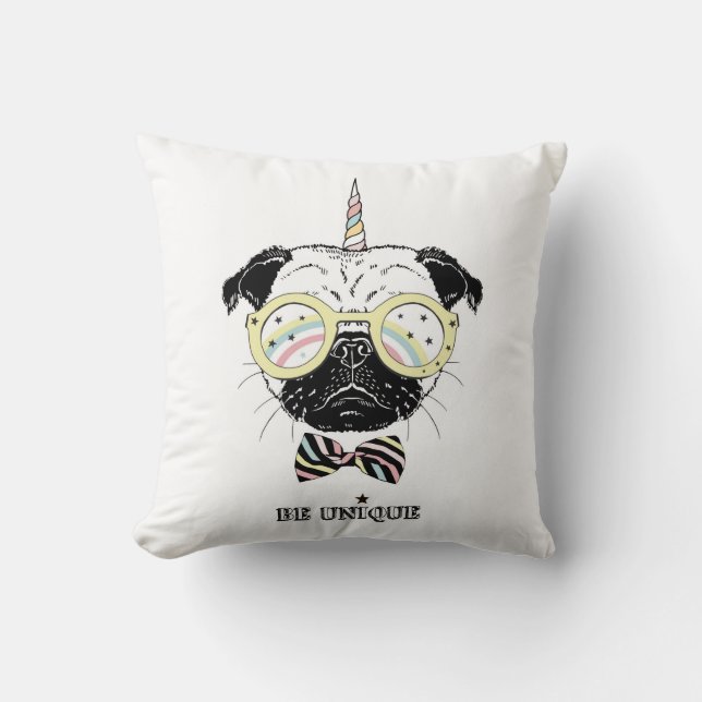 Almofada O unicórnio do Pug | seja original (Frente)