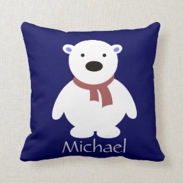 Almofada O urso polar bonito no travesseiro do marinho,