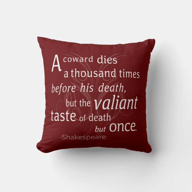 Almofada O Valiant morre, mas uma vez Shakespeare (Frente)