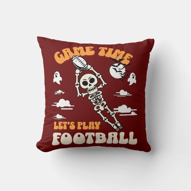 Almofada O Vamos do Jogo Joga Futebol Halloween Engraçado (Frente)