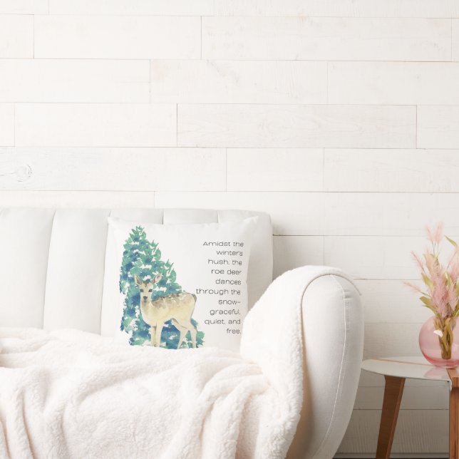 Almofada O Veado Ré Dança Pela Neve (Sofá)