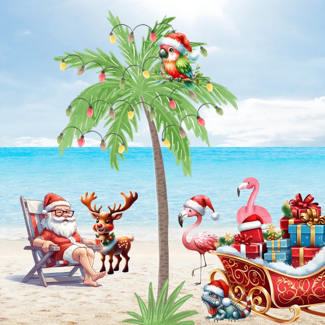 Almofada O Verão Tropical Vive O Natal Em Festa De Julho (Criador carregado)