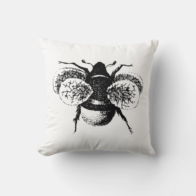 Almofada O vintage Bumble o travesseiro da abelha (Frente)