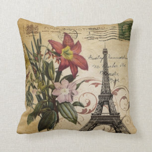 Almofada o vintage moderno scripts a torre Eiffel de Paris