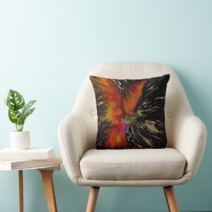 Almofada O Voo da Fênix – Renascimento Abstrato Flamejante