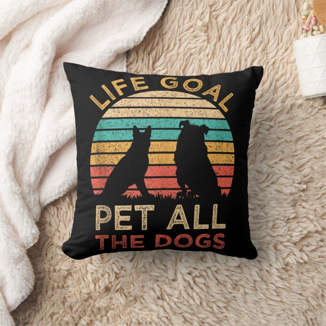 Almofada Objetivo de Vida Acariciar Todos os Cachorros Engr (Cobertor)