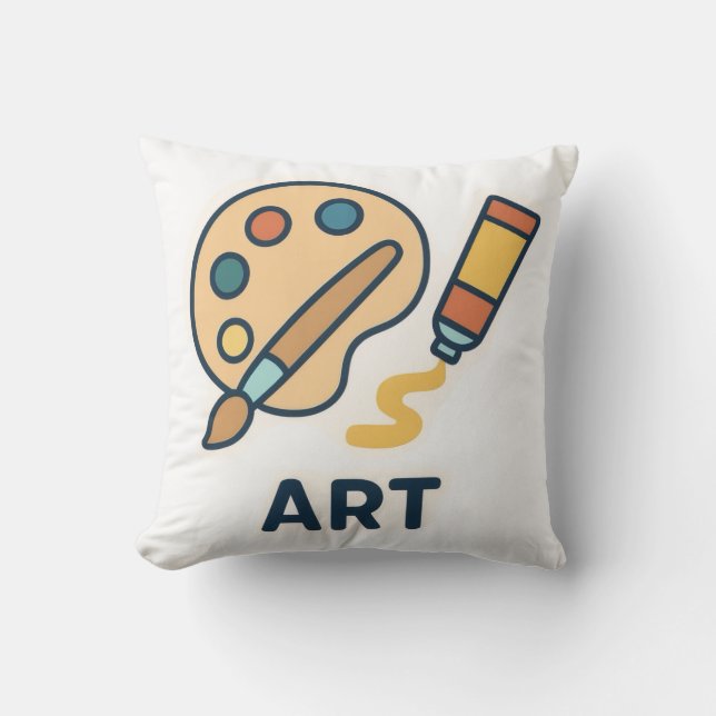 Almofada Objeto de Arte - Paleta de Tinta e Pincel (Frente)