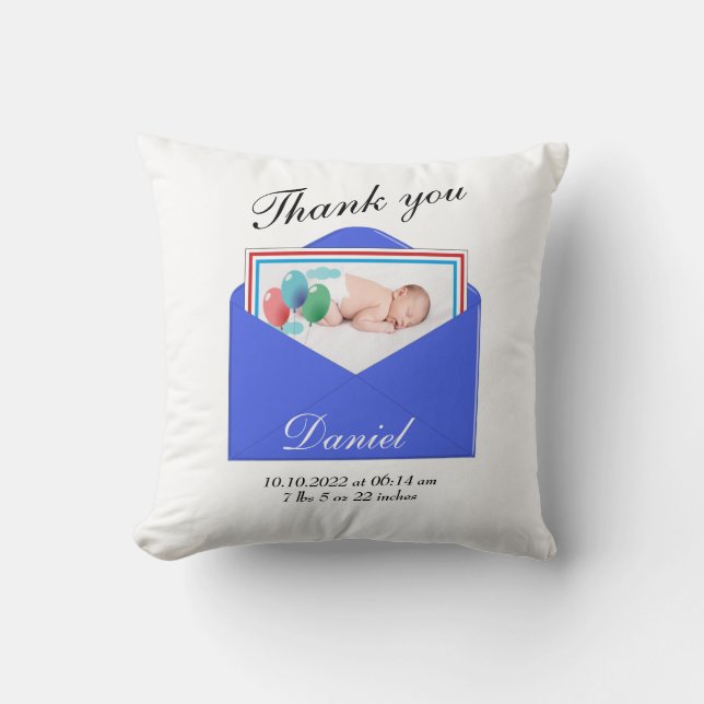 Almofada Obrigado Aniversário Foto (Frente)