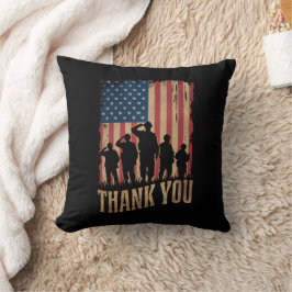 Almofada Obrigado Dia dos Veteranos Bandeira Americana Vint