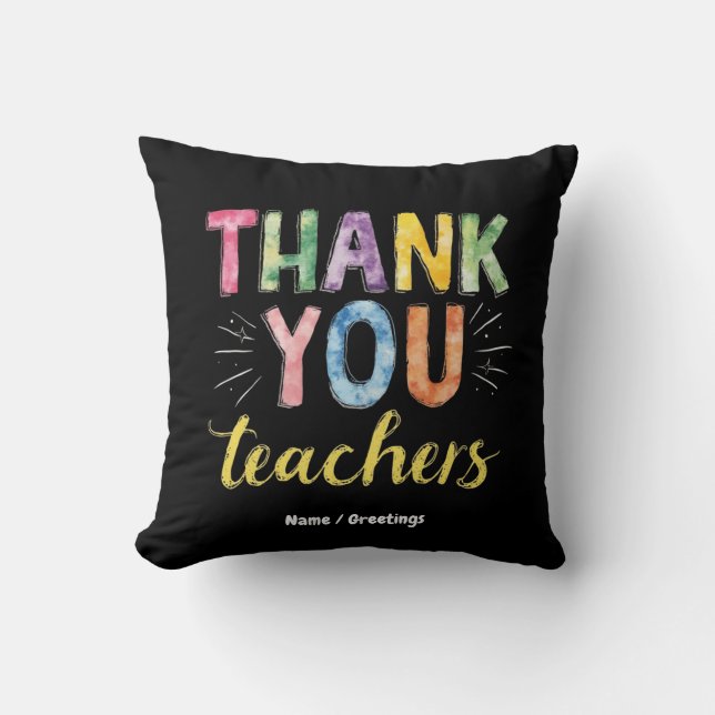 Almofada Obrigado Professores e Estudantes - Presente de Gr (Frente)