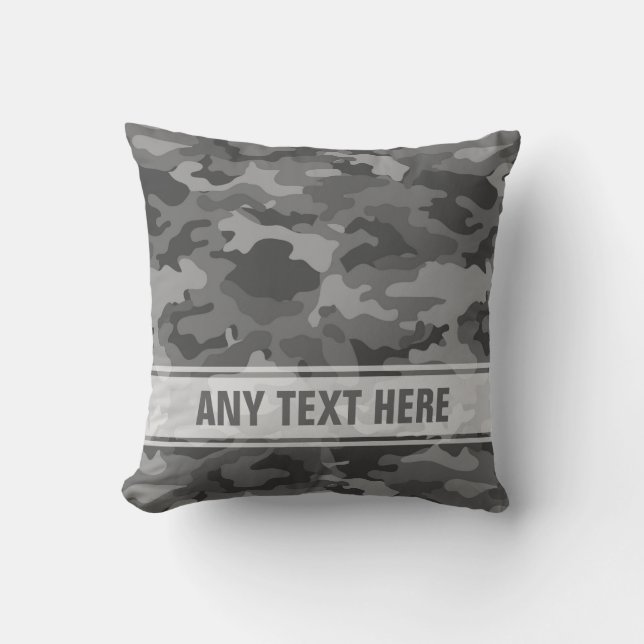 Almofada Obscuridade do exército - travesseiro cinzento da (Frente)