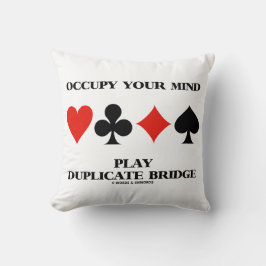 Almofada Occupy Your Mind Play Duplicate Bridge Card Suits