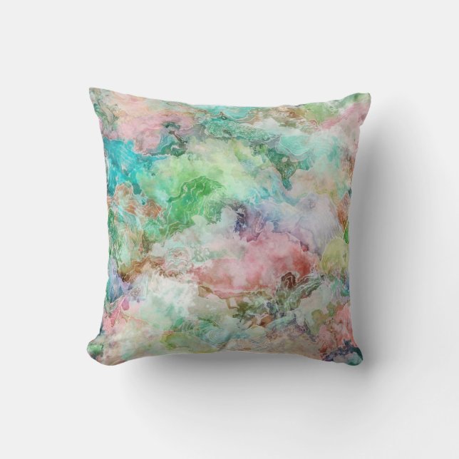 Almofada Ocean Abstract Watercolor Grunge Pattern  (Frente)