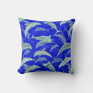 Almofada Ocean Blue Marine Animals Dolphins Marlins