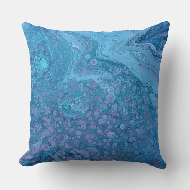 Almofada Ocean Breeze 3 Blue Purple Abstract Accent Pillow (Frente)