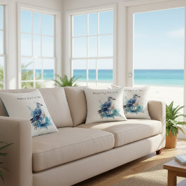 Almofada Ocean Breeze: Watercolor Seagull