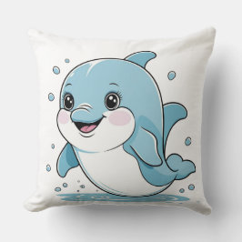 Almofada Ocean Friends Cute Sea Creatures Dolphin 