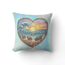 Ocean Heart Coastal Wave Sea Turtle Beach Sunset