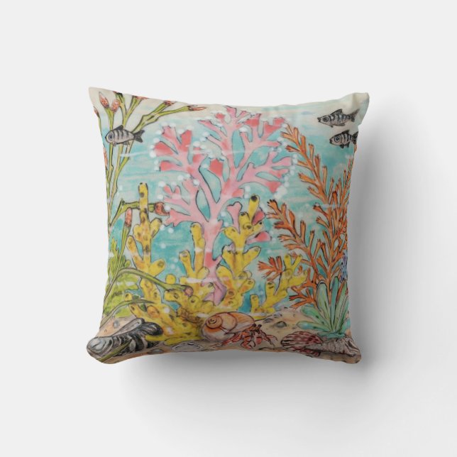 Almofada Ocean Undersea Crab Fish Beach House  (Frente)