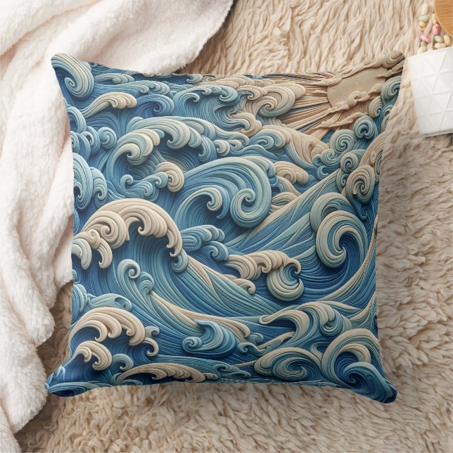 Almofada Ocean Waves Throw Pillow (Cobertor)