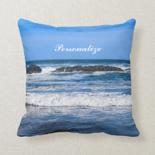 Almofada Oceano Pacífico azul com nome