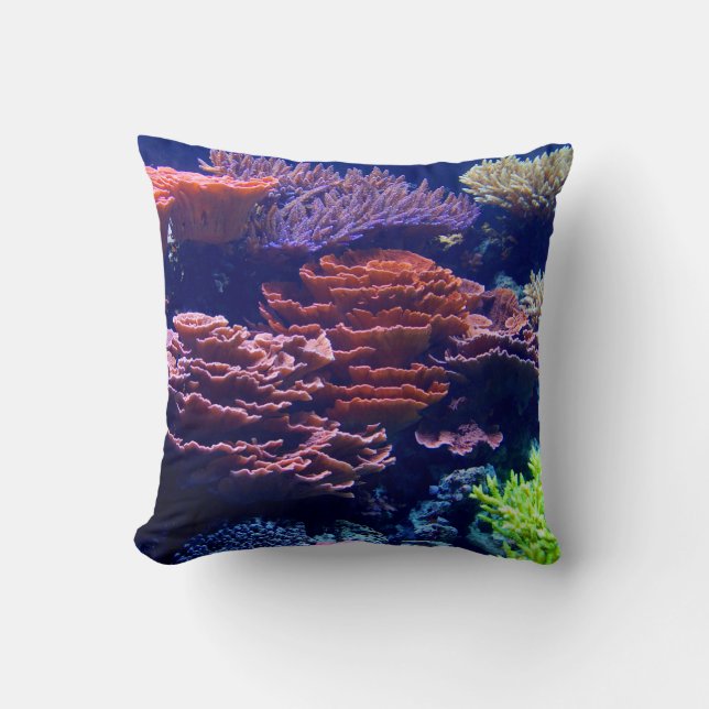 Almofada Oceano sob água, vida marinha, imagem real (Frente)