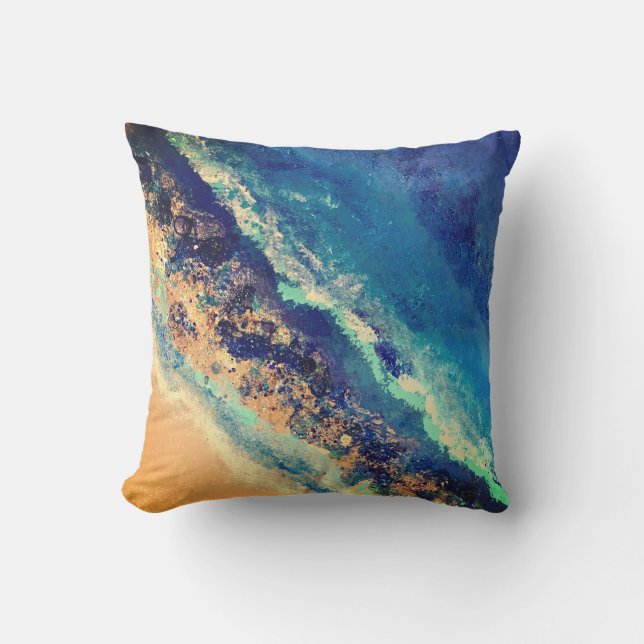 Almofada Oceano travesseiro de arte original ao ar livre (Frente)
