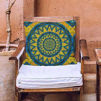 Almofada Ochre & Turquoise Bohemian Celestial Étnica