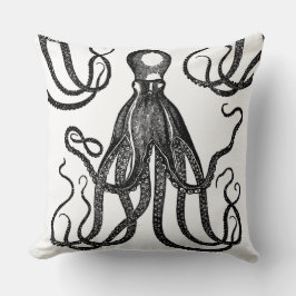 Almofada Octopus antigo com óculos em branco