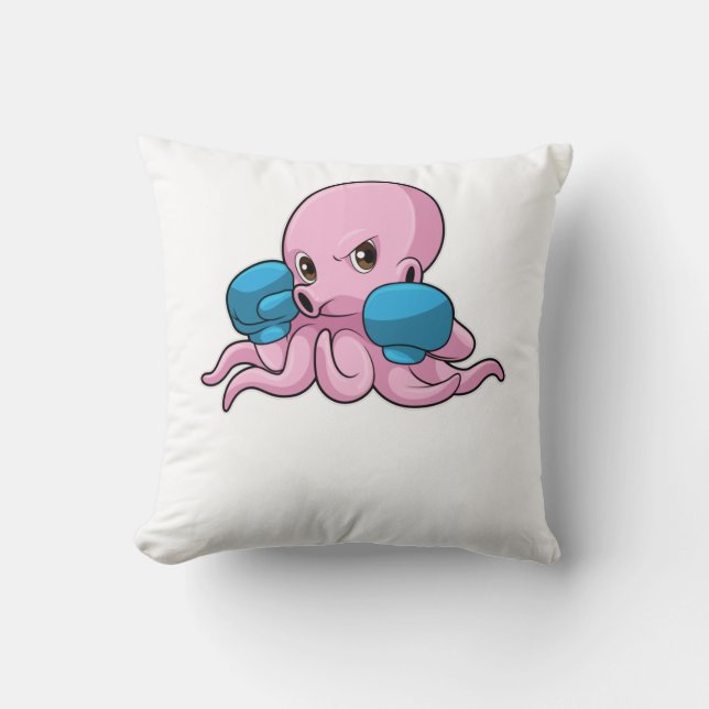 Almofada Octopus as Boxer with Boxing gloves (Frente)